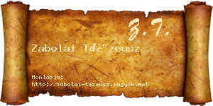 Zabolai Tézeusz névjegykártya